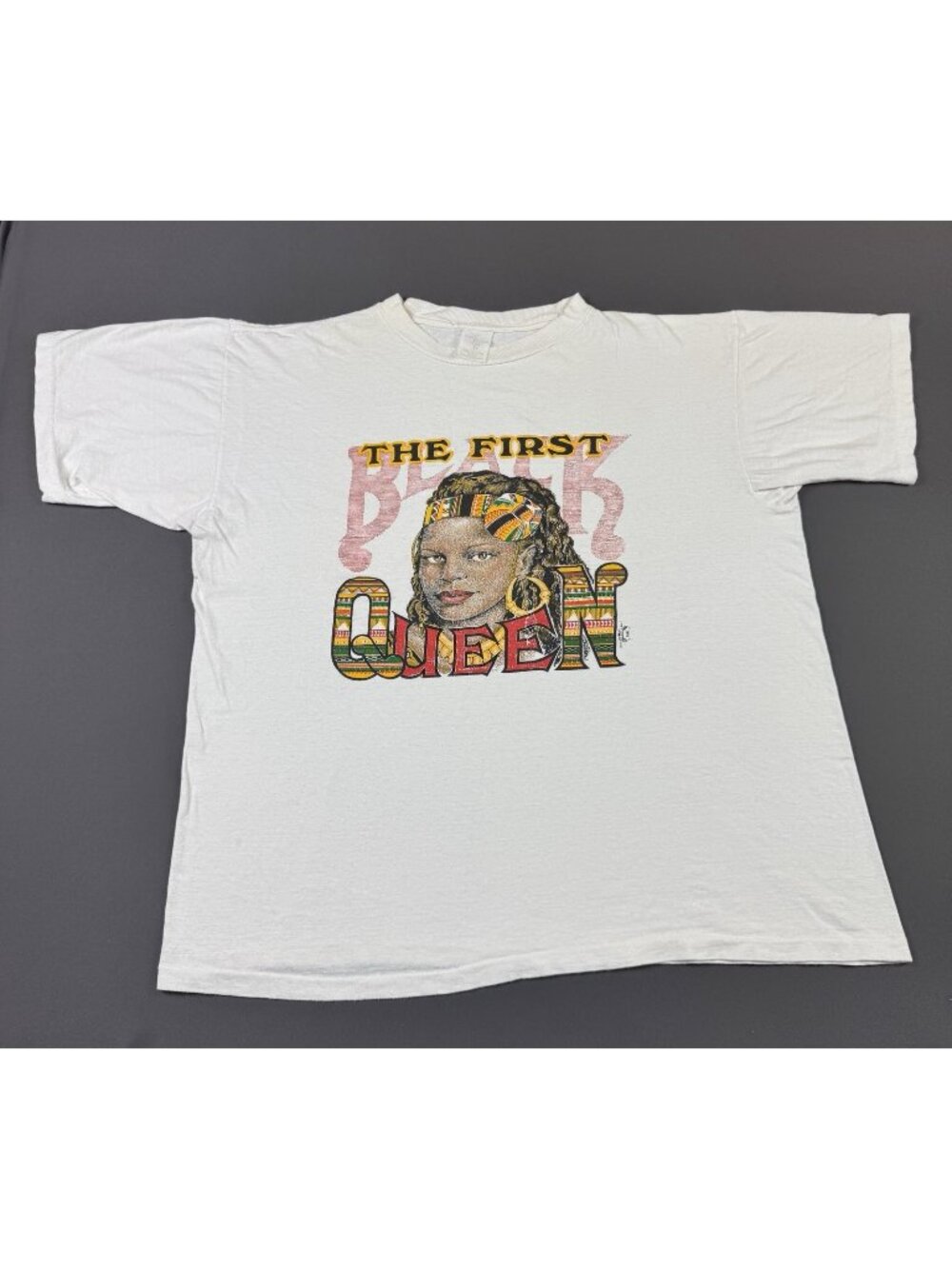 Rare Vintage 1993 90s First Black Queen Art Hip Hop Rap Short Tee Hills Tee XL